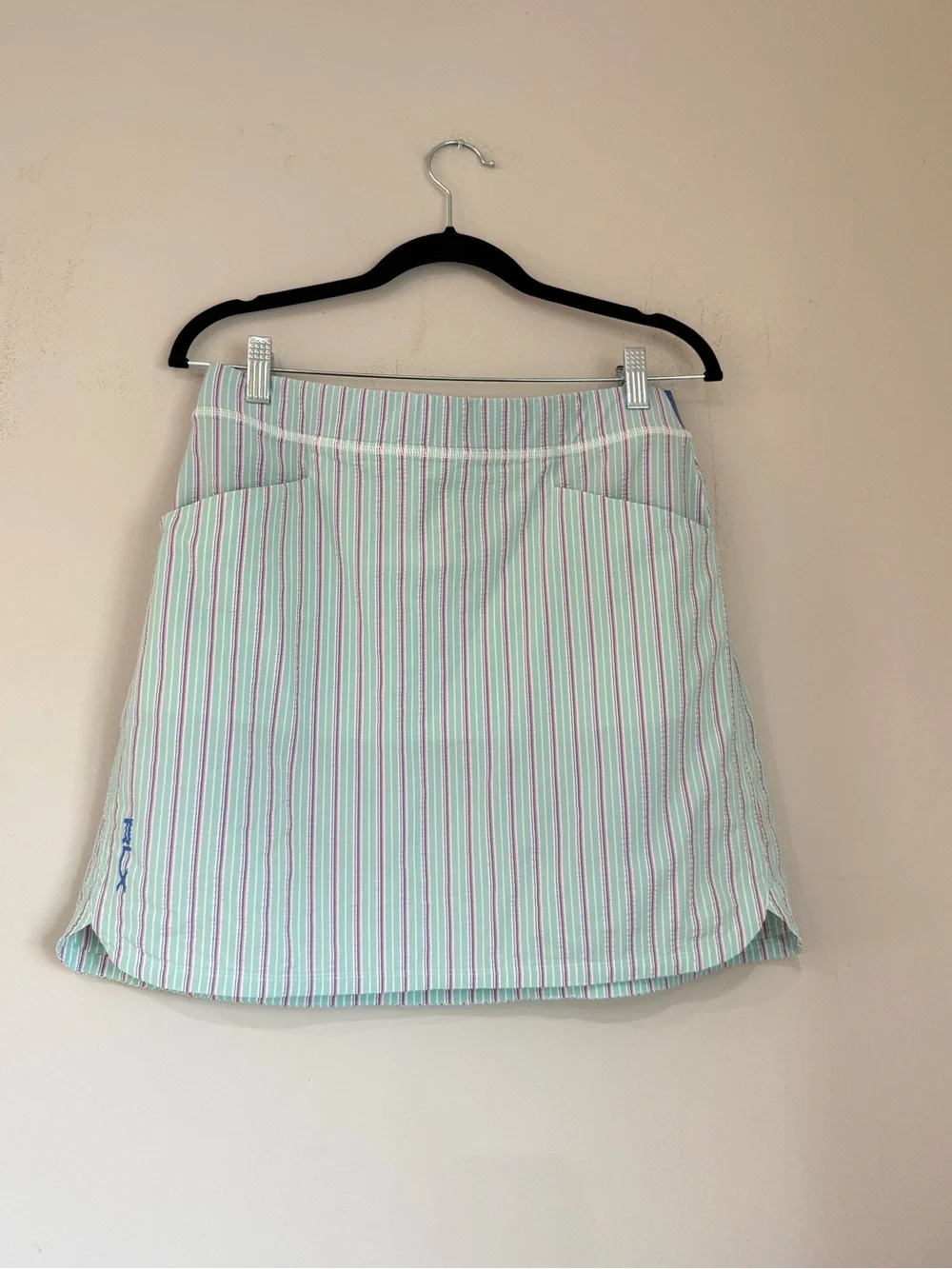 RLX Ralph Lauren Striped Golf Skort Skirt with Built-In Shorts Size Medium